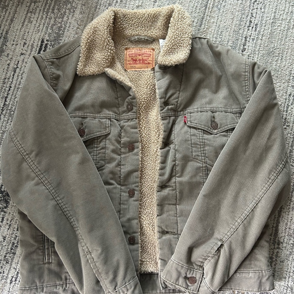 Levi's Corduroy Sherpa Lined Men's Trucker Jacket - Size Large